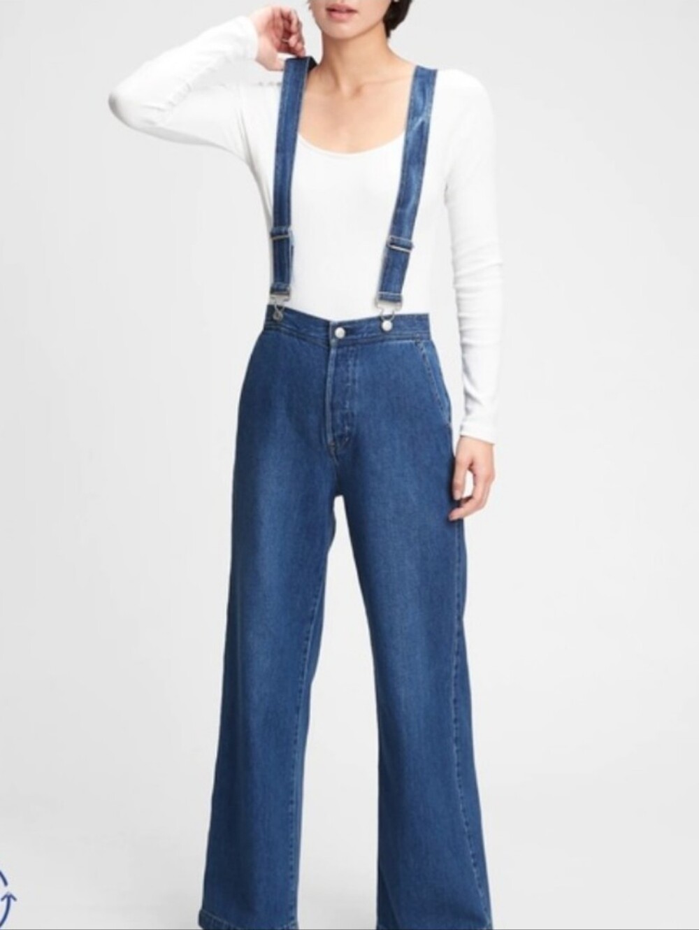 GAP Women's Blue Denim Overalls Suspenders